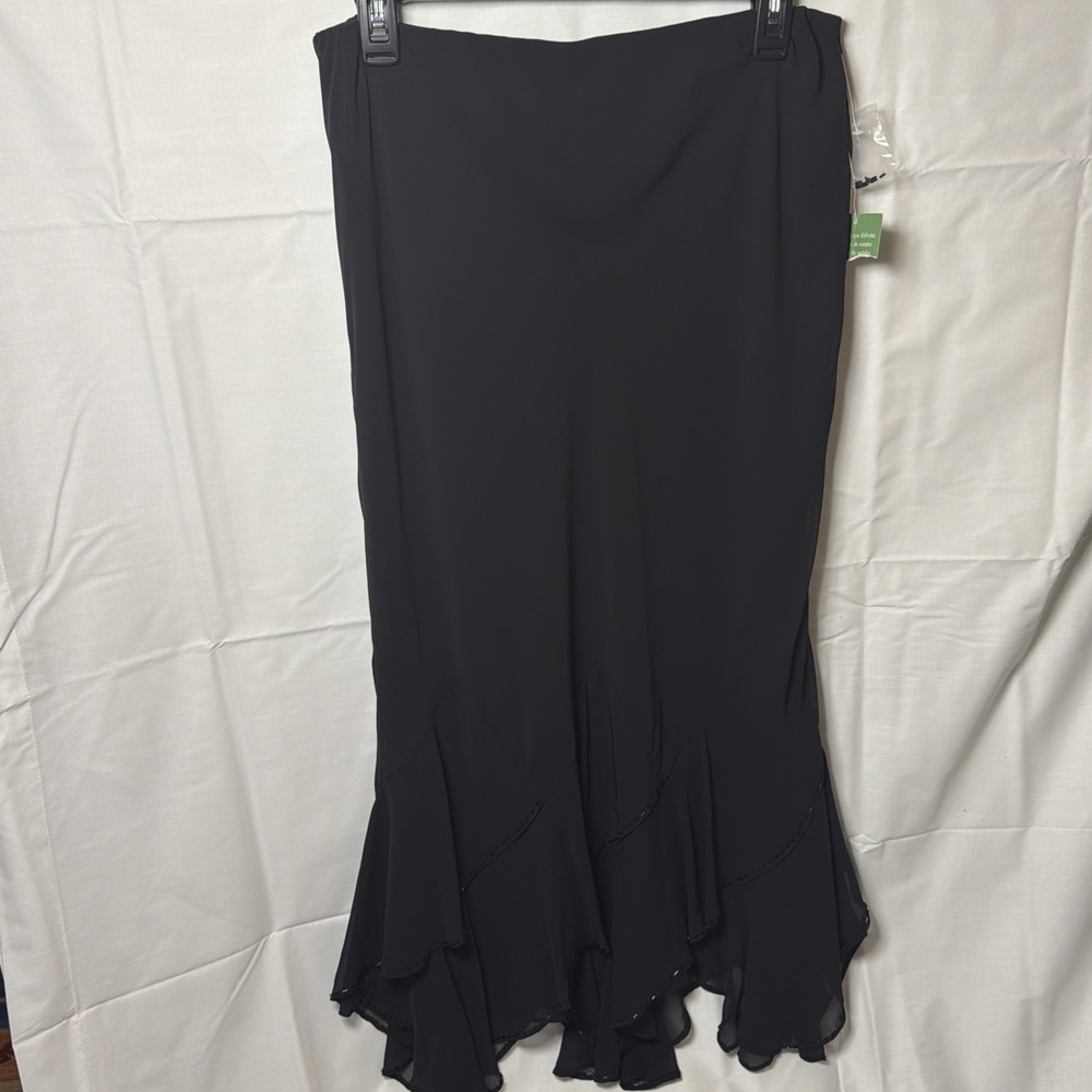 Studio I Black Beaded Skirt Women Formal Event Sz 12‎ Evening New
